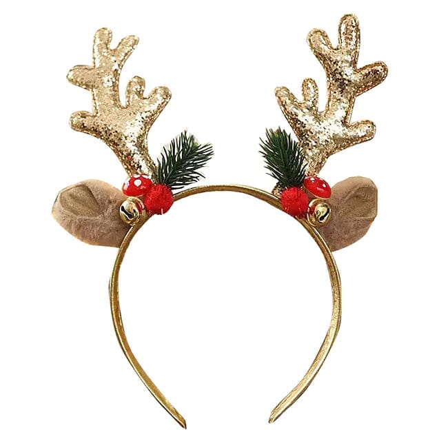 2-Piece: Christmas Deer Horn Bell Head Buckle Holiday Decor & Apparel - DailySale