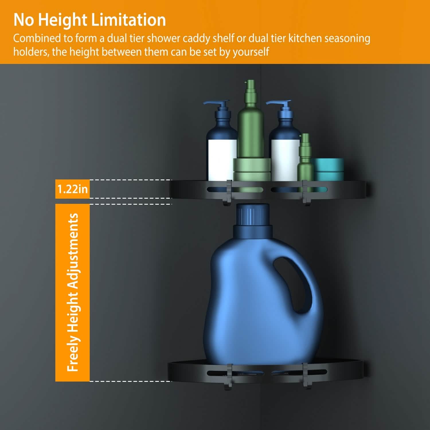 2-Piece: Corner Shower Caddy Shelf Bath - DailySale