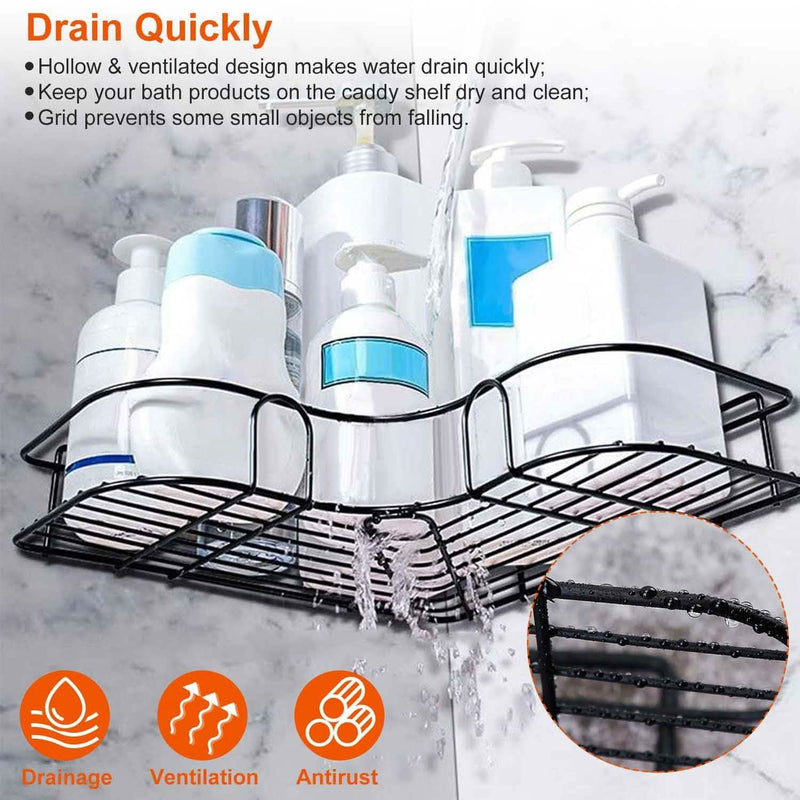 2-Piece: Corner Shower Caddy Shelves Bath - DailySale