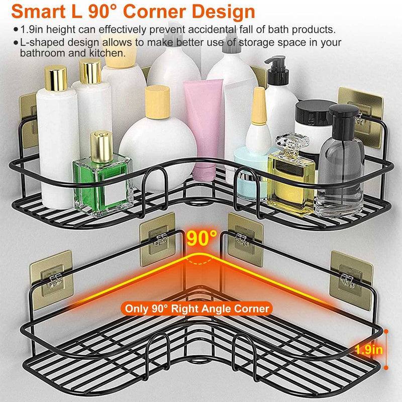 2-Piece: Corner Shower Caddy Shelves Bath - DailySale