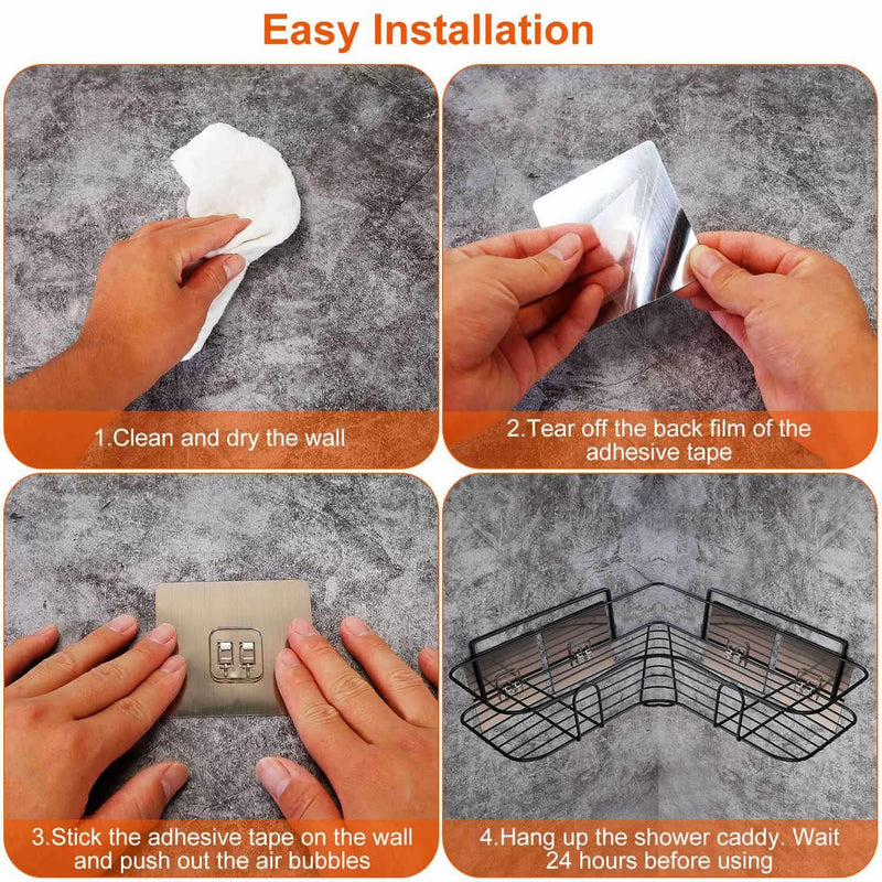 2-Piece: Corner Shower Caddy Shelves Bath - DailySale