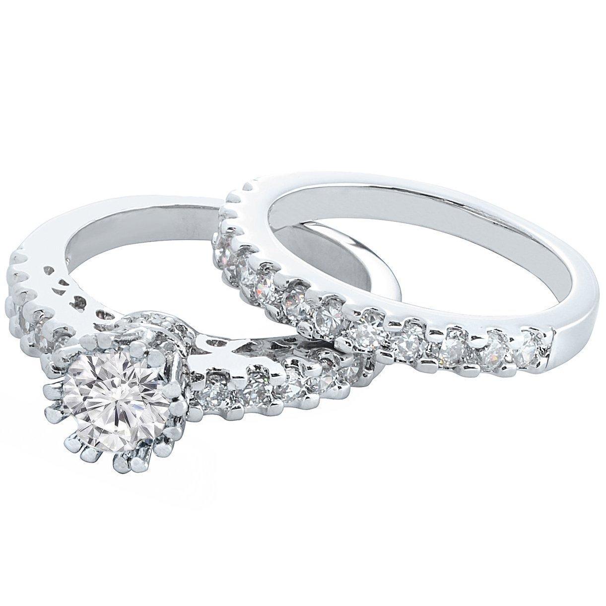 2-Piece: Crown Prong Ring Set Rings 5 - DailySale