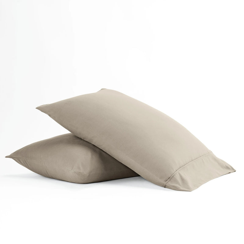 2-Piece: Essential Pillowcase Set Bedding Standard Taupe - DailySale