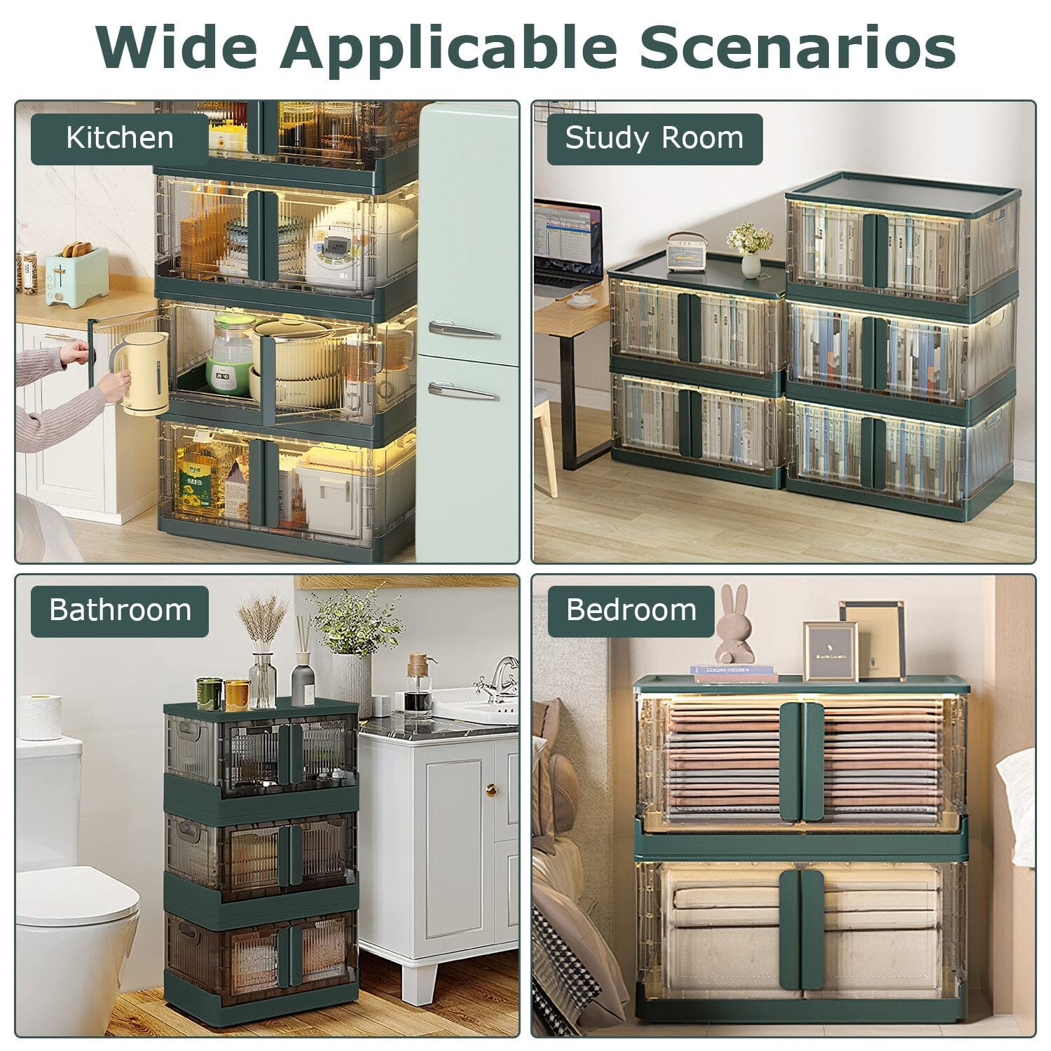 2-Piece: Foldable Stackable Storage Bins with Lid Closet & Storage - DailySale