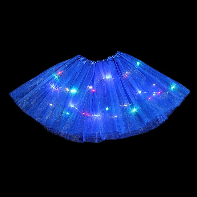 2-Piece: Girl's Skirt with LED Lights Kids' Clothing Dark Blue - DailySale