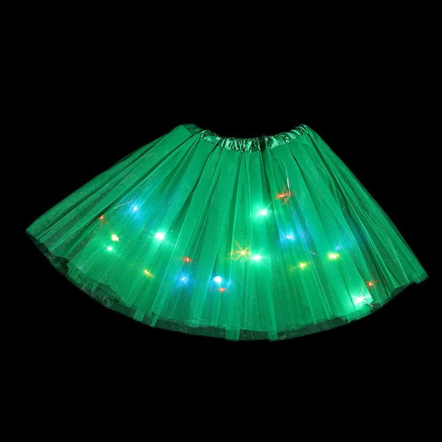 2-Piece: Girl's Skirt with LED Lights Kids' Clothing Green - DailySale