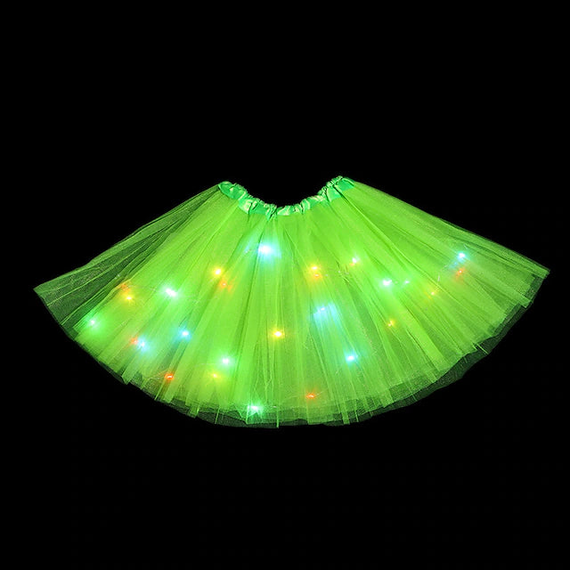 2-Piece: Girl's Skirt with LED Lights Kids' Clothing Light Green - DailySale