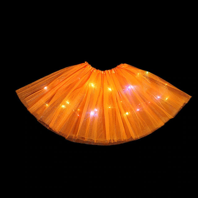2-Piece: Girl's Skirt with LED Lights Kids' Clothing Orange - DailySale