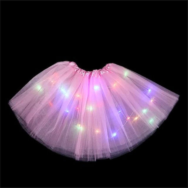 2-Piece: Girl's Skirt with LED Lights Kids' Clothing Pink - DailySale