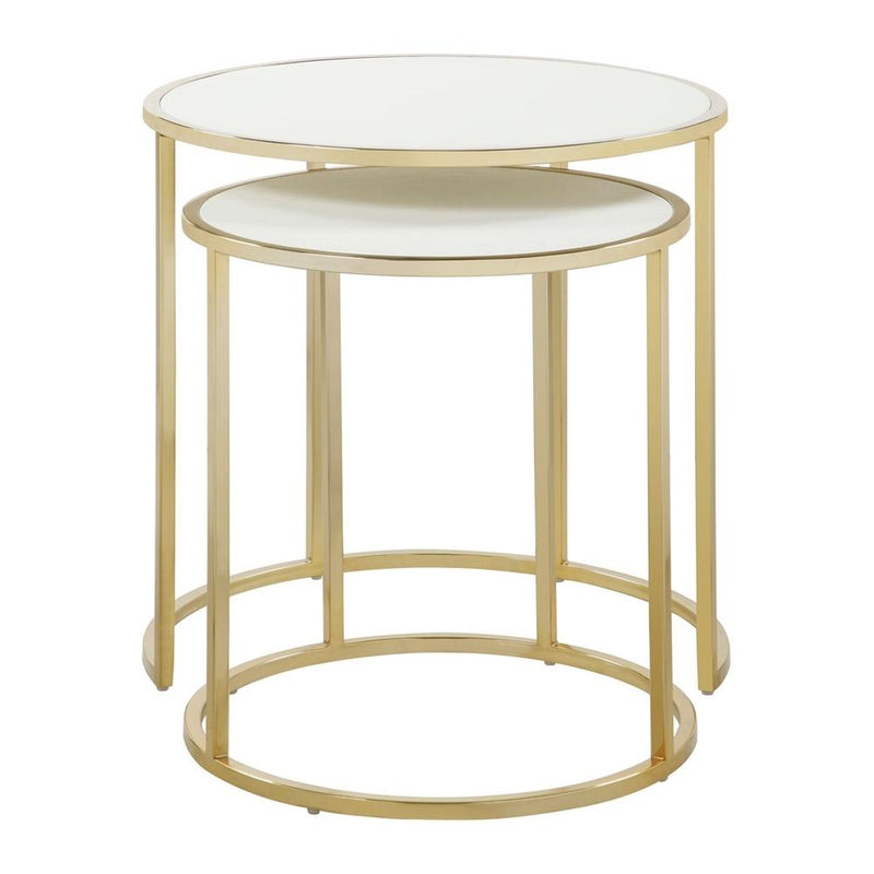 2-Piece: Iconic Home Tuscany Nesting Table Furniture & Decor Cream - DailySale