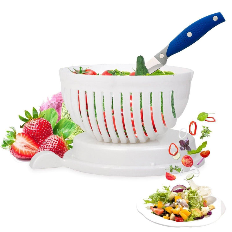 2-Piece: Instant Salad-Cutter Bowl Set Kitchen Essentials - DailySale