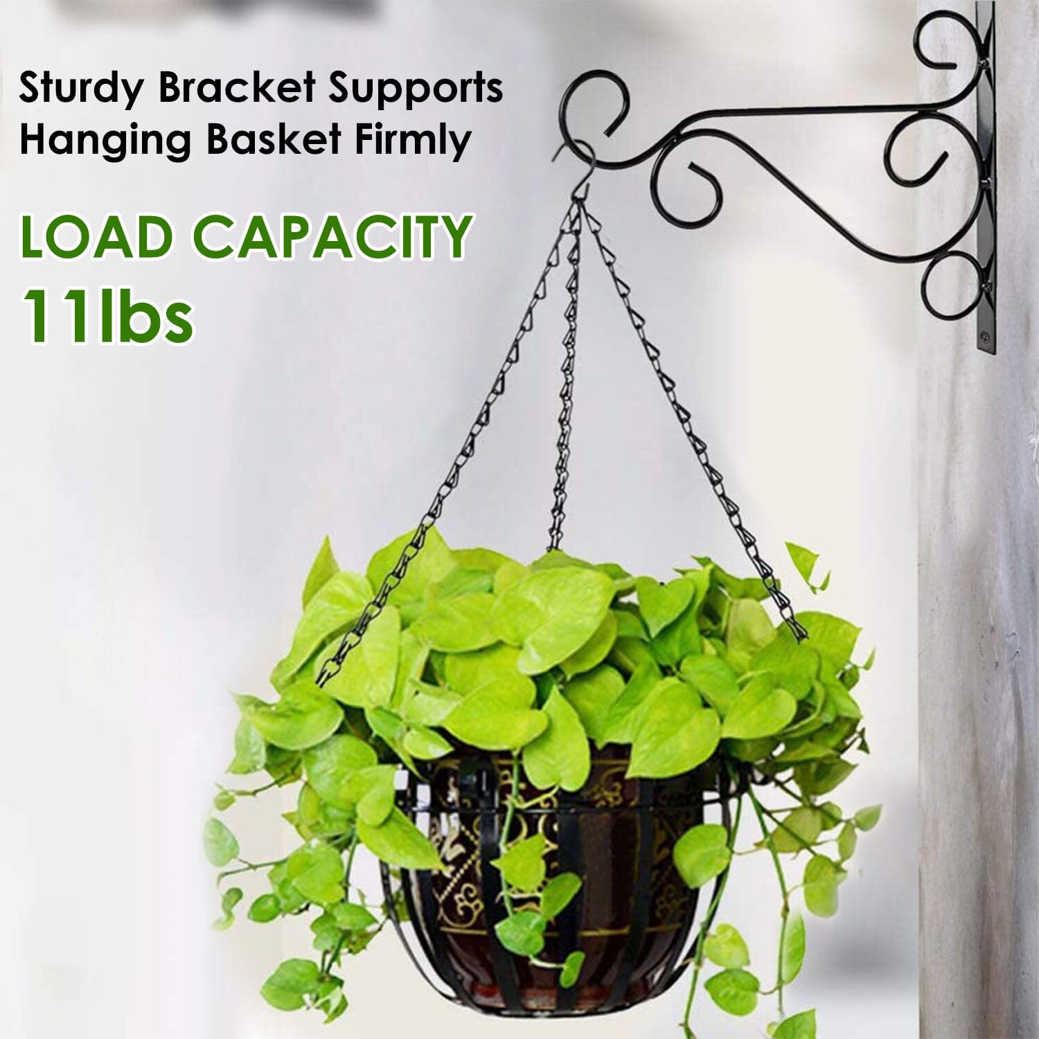 2-Piece: Iron Plant Hanging Bracket Plant Hanger Wall Hooks Garden & Patio - DailySale