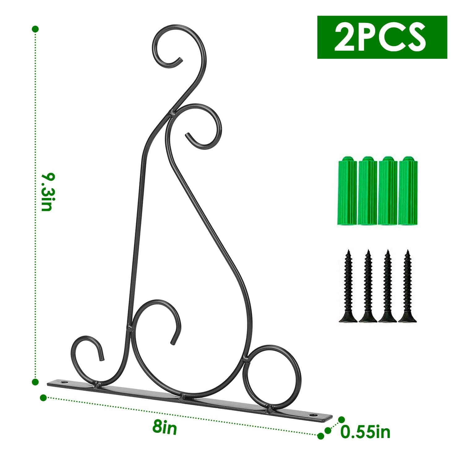 2-Piece: Iron Plant Hanging Bracket Plant Hanger Wall Hooks Garden & Patio - DailySale