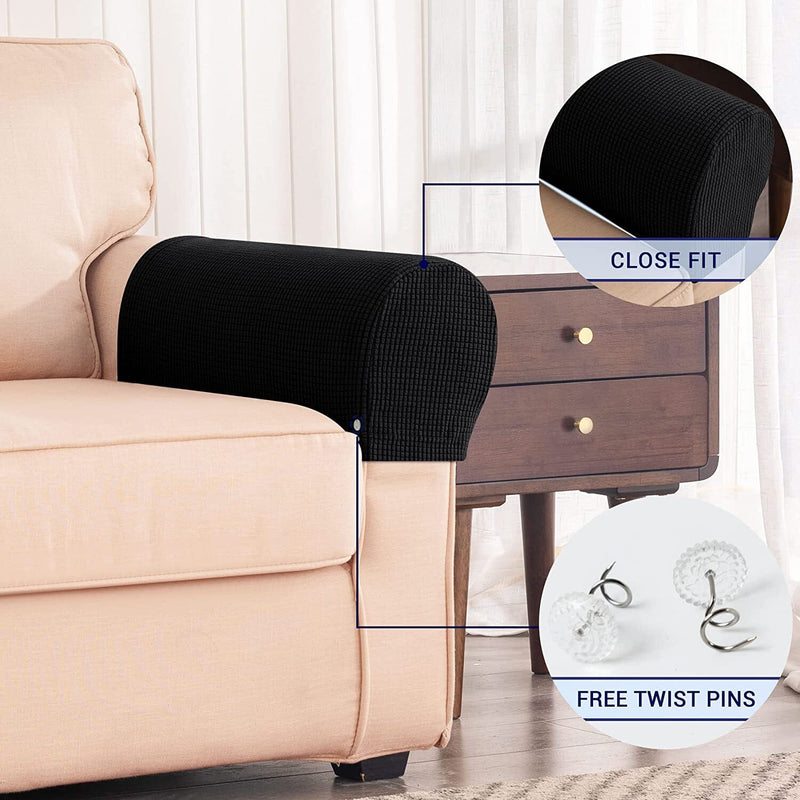 2-Piece: Jacquard Sofa Armrest Slipcover Furniture & Decor - DailySale