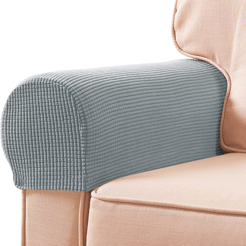 2-Piece: Jacquard Sofa Armrest Slipcover Furniture & Decor Light Gray - DailySale