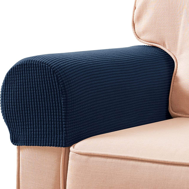 2-Piece: Jacquard Sofa Armrest Slipcover Furniture & Decor Navy - DailySale