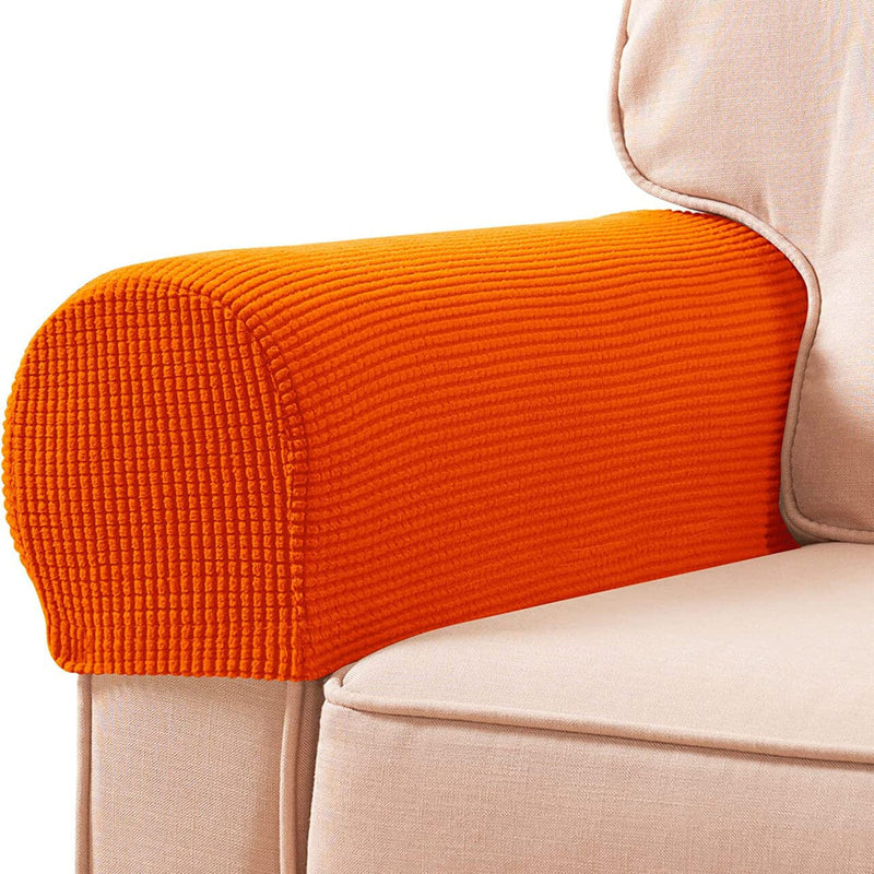 2-Piece: Jacquard Sofa Armrest Slipcover Furniture & Decor Orange - DailySale