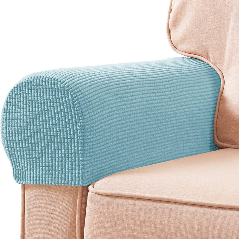 2-Piece: Jacquard Sofa Armrest Slipcover Furniture & Decor Steel Blue - DailySale