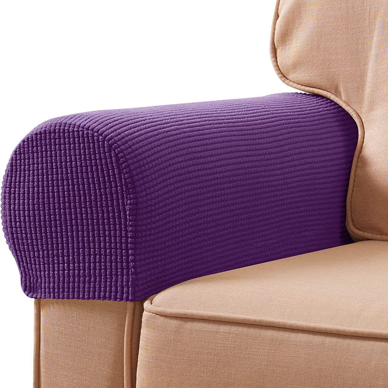 2-Piece: Jacquard Sofa Armrest Slipcover Furniture & Decor Violet - DailySale