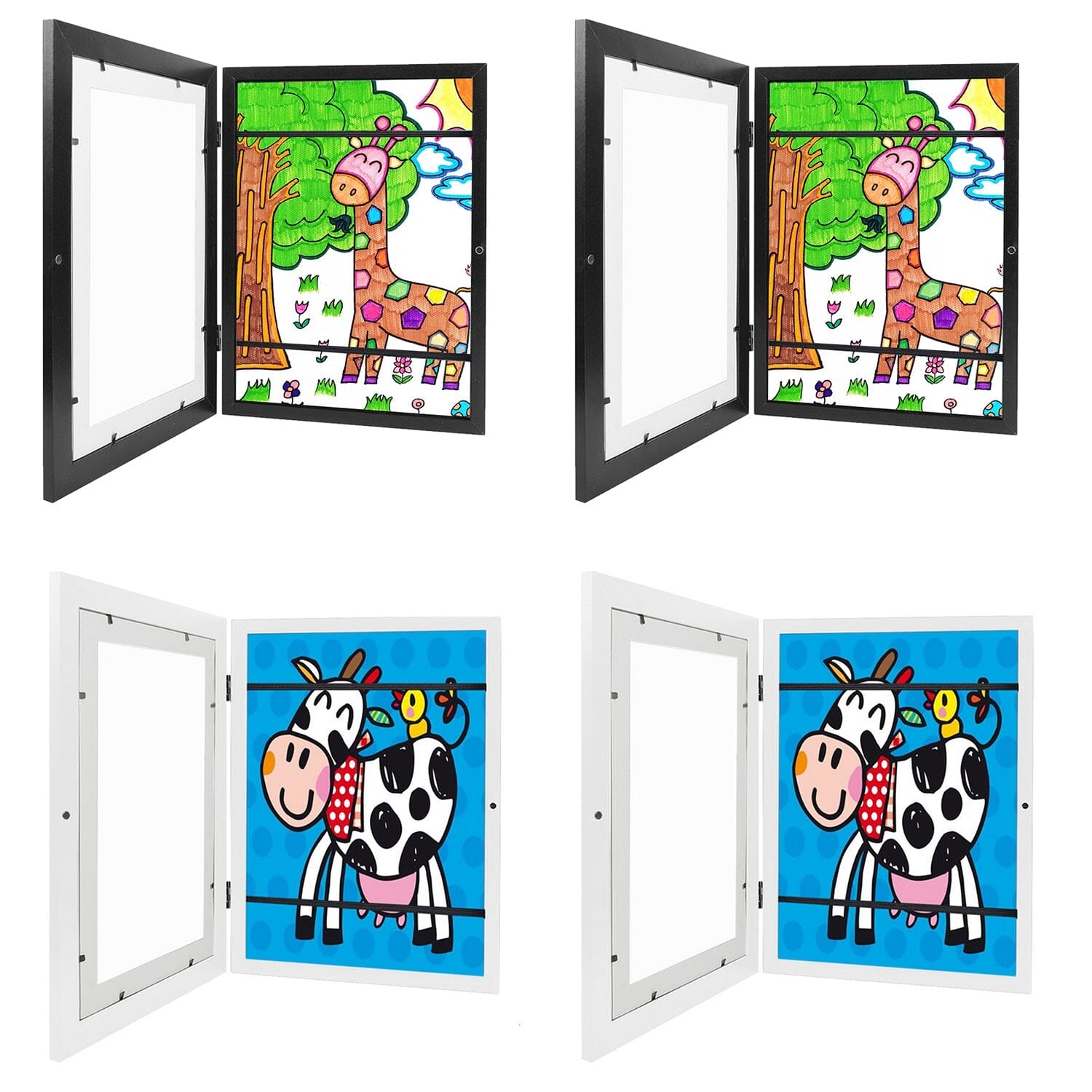 2-Piece: Kids Art Frame Front Opening Wooden Picture Frame Arts & Crafts - DailySale