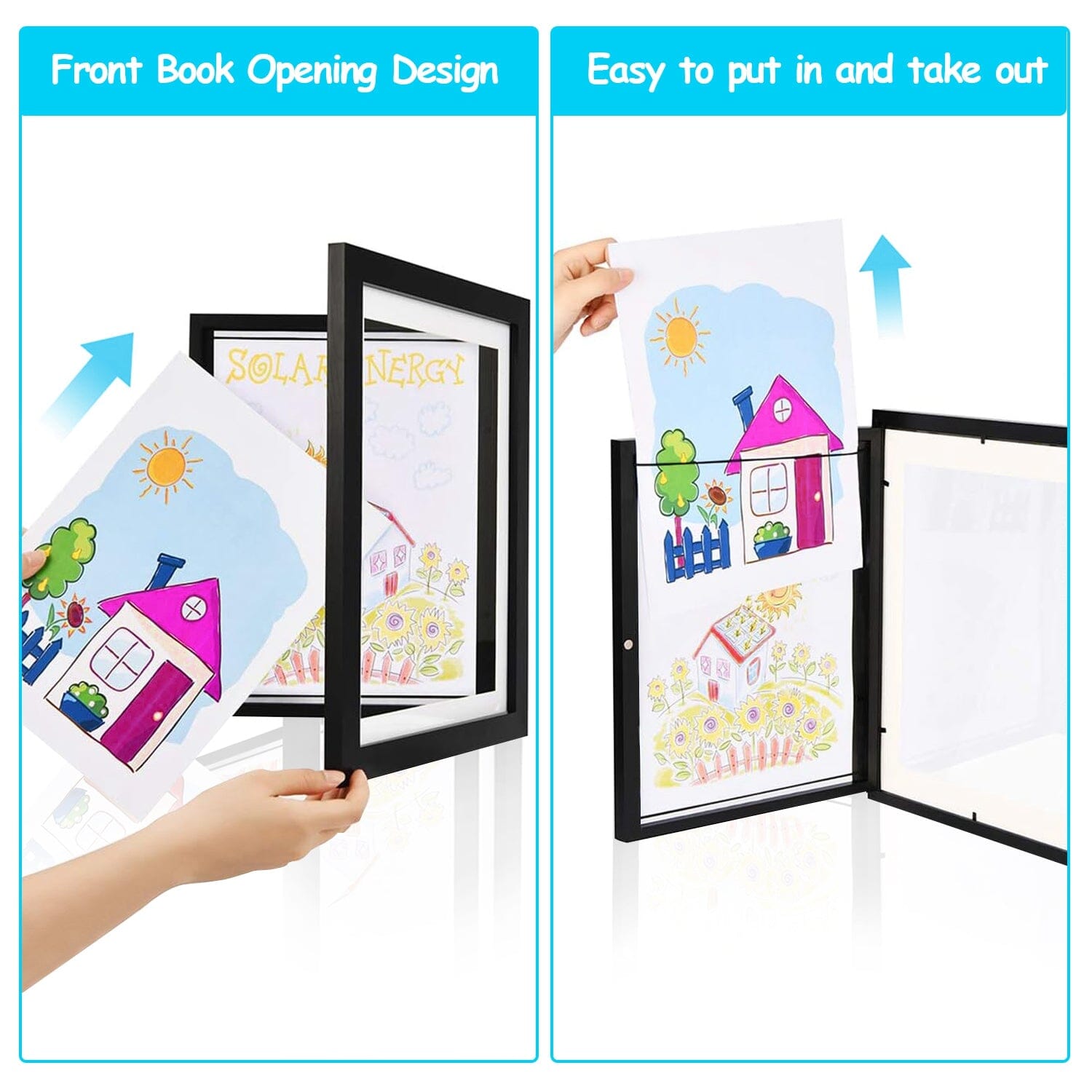 2-Piece: Kids Art Frame Front Opening Wooden Picture Frame Arts & Crafts - DailySale