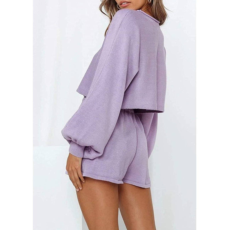 Missguided oversized t-shirt legging short set in lilac