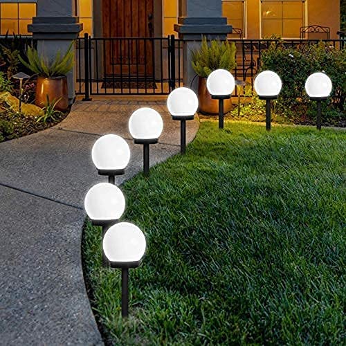 2-Piece: LED Outdoor Globe Powered Garden Light Outdoor Lighting - DailySale