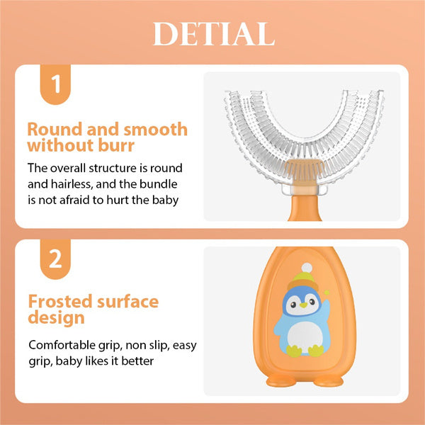 2-Piece: Manual Children's U-Shaped Toothbrush Beauty & Personal Care - DailySale