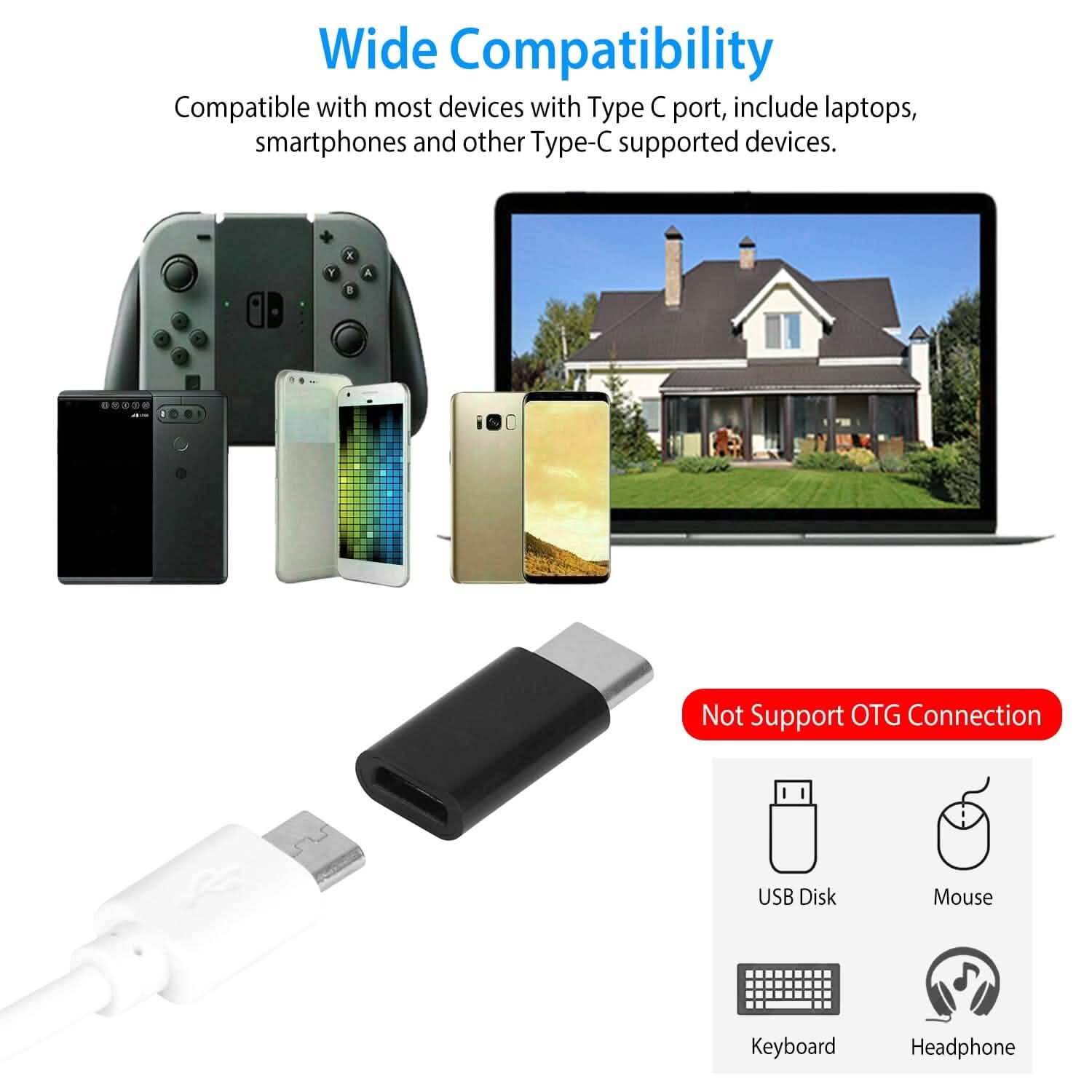 2-Piece: Micro USB To Type C Adapter Mobile Accessories - DailySale