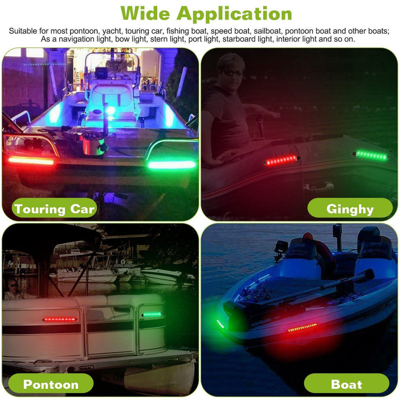 2pcs LED Navigation Boat Light, IP67 Waterproof Boat Light for Fishing Boat  Yacht Pontoon Port Starboard 