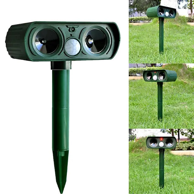 2-Piece: Outdoor Solar Ultrasonic Pest Repeller Pest Control - DailySale