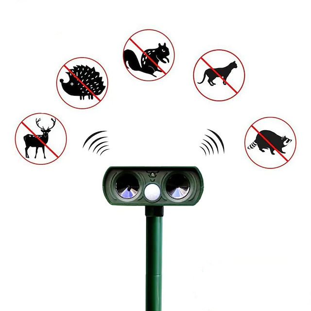 2-Piece: Outdoor Solar Ultrasonic Pest Repeller Pest Control - DailySale