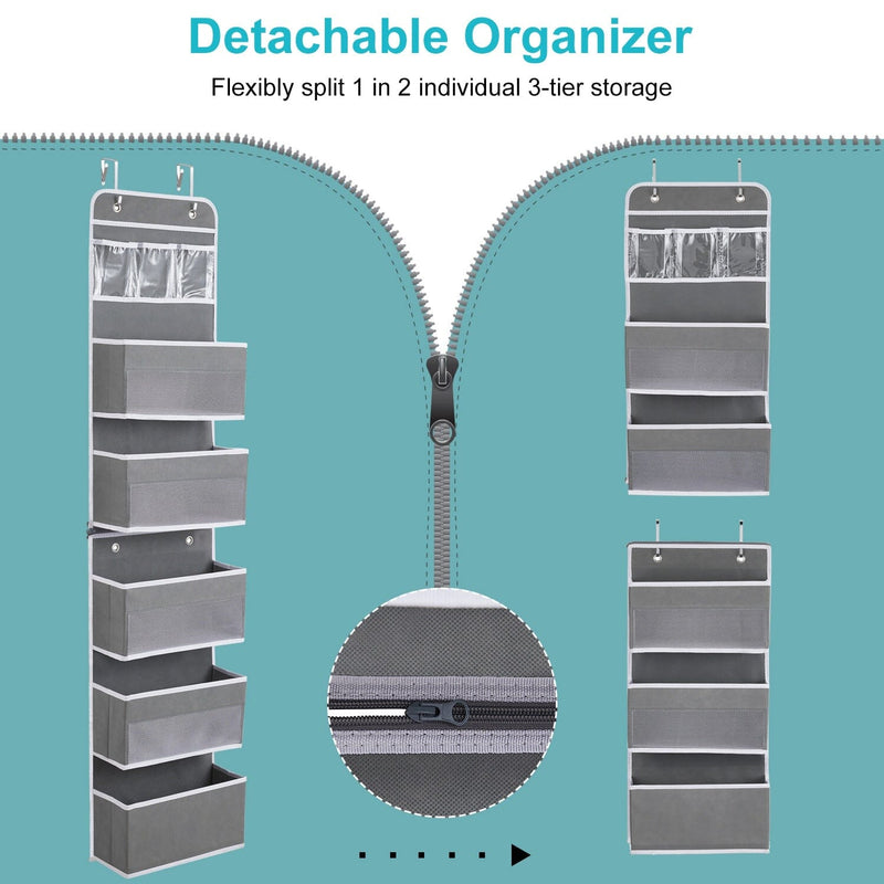 2-Piece: Over the Door Organizer 6-Tier Hanging Basket Closet & Storage - DailySale