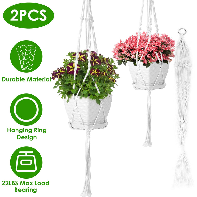 2-Piece: Plant Hanger Flowerpot Net Bag Garden & Patio - DailySale