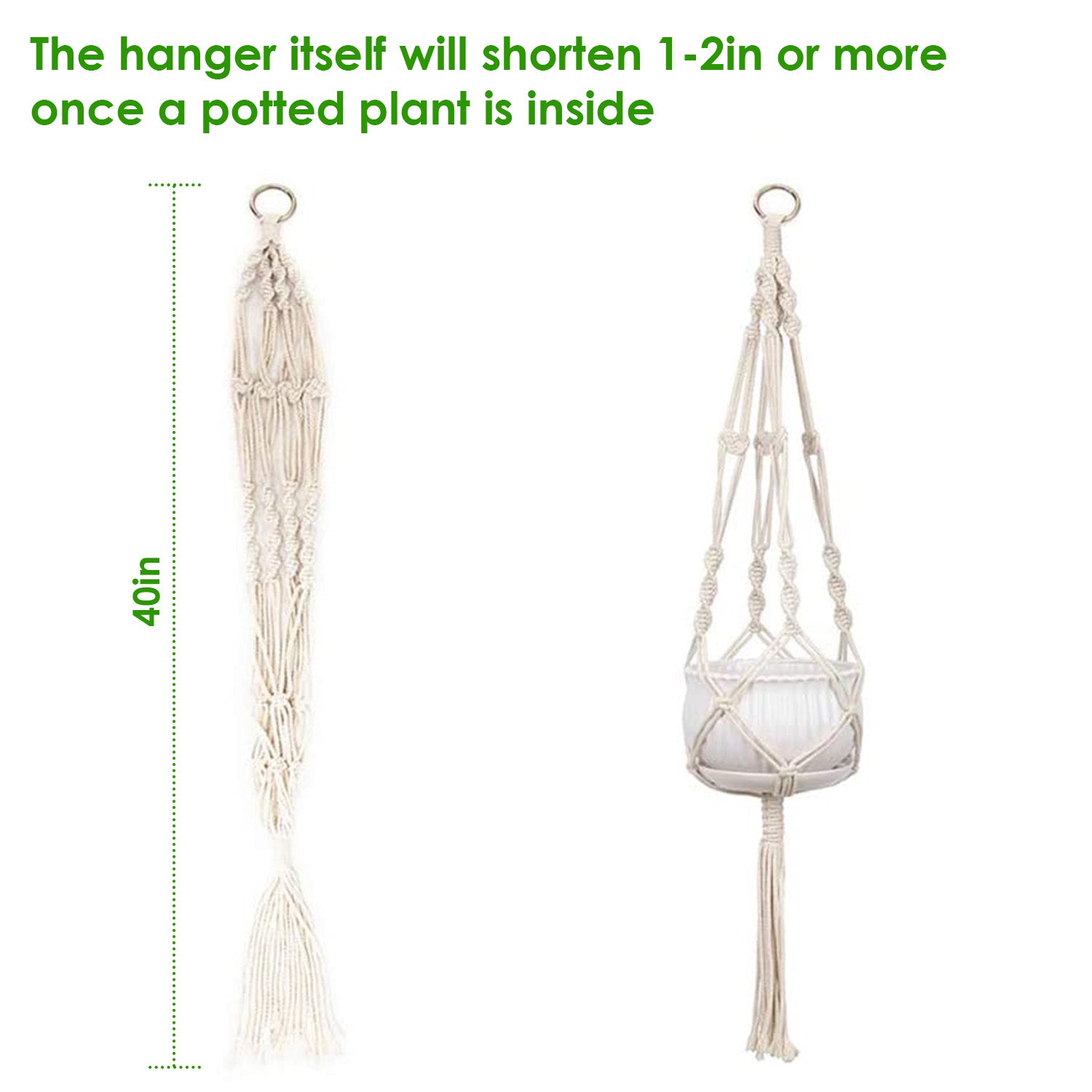 2-Piece: Plant Hanger Flowerpot Net Bag Garden & Patio - DailySale