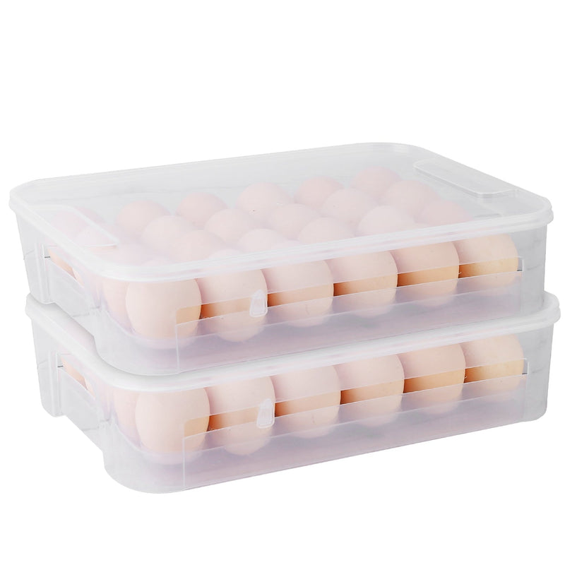 2-Piece: Plastic Egg Holder Stackable Egg Storage Box Kitchen Storage - DailySale
