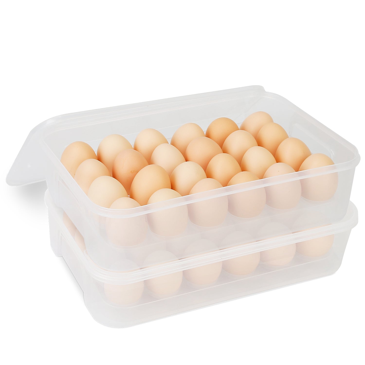 2-Piece: Plastic Egg Holder Stackable Egg Storage Box Kitchen Storage - DailySale