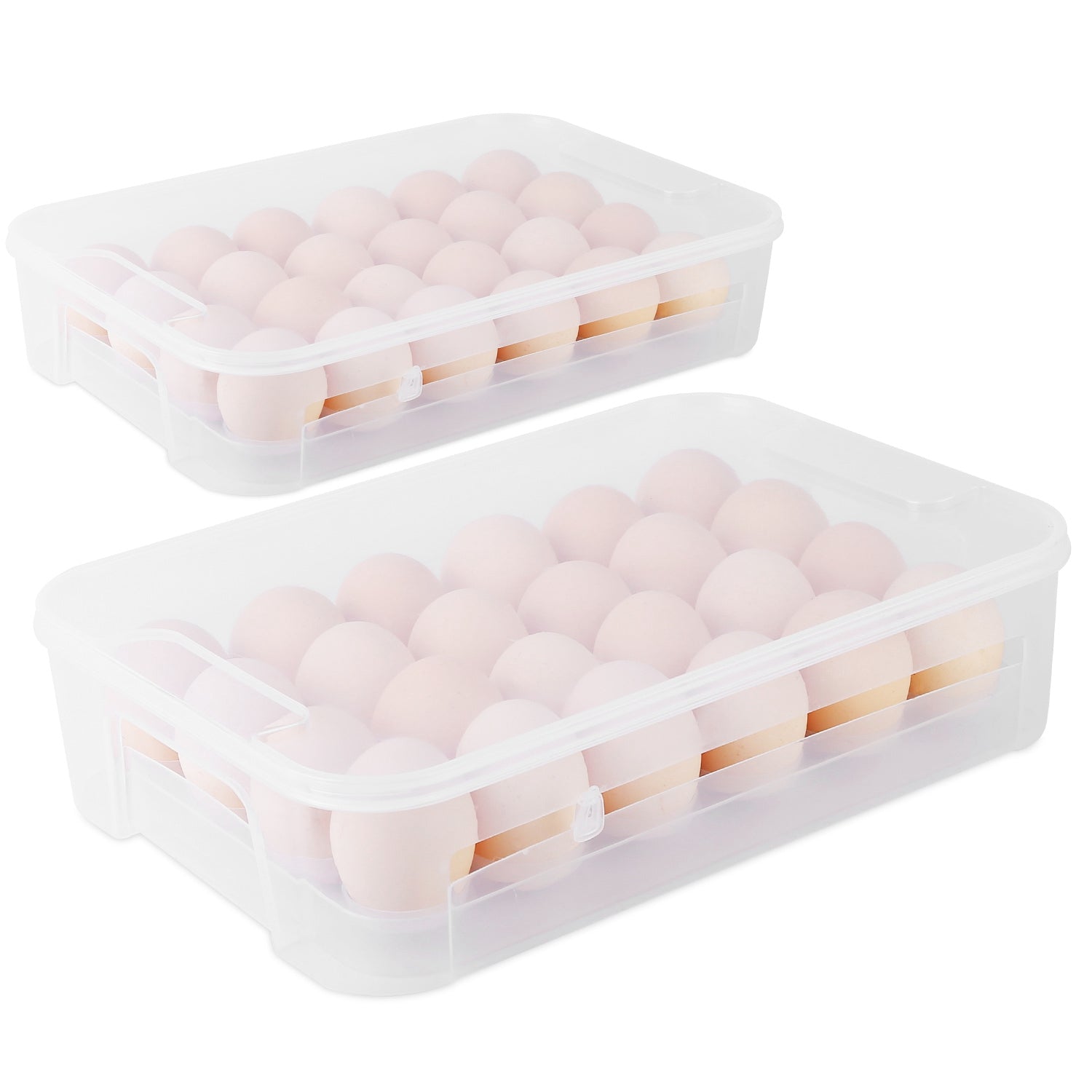 2-Piece: Plastic Egg Holder Stackable Egg Storage Box Kitchen Storage - DailySale