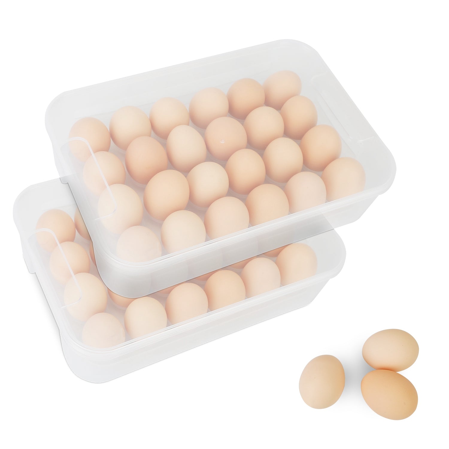 2-Piece: Plastic Egg Holder Stackable Egg Storage Box Kitchen Storage - DailySale