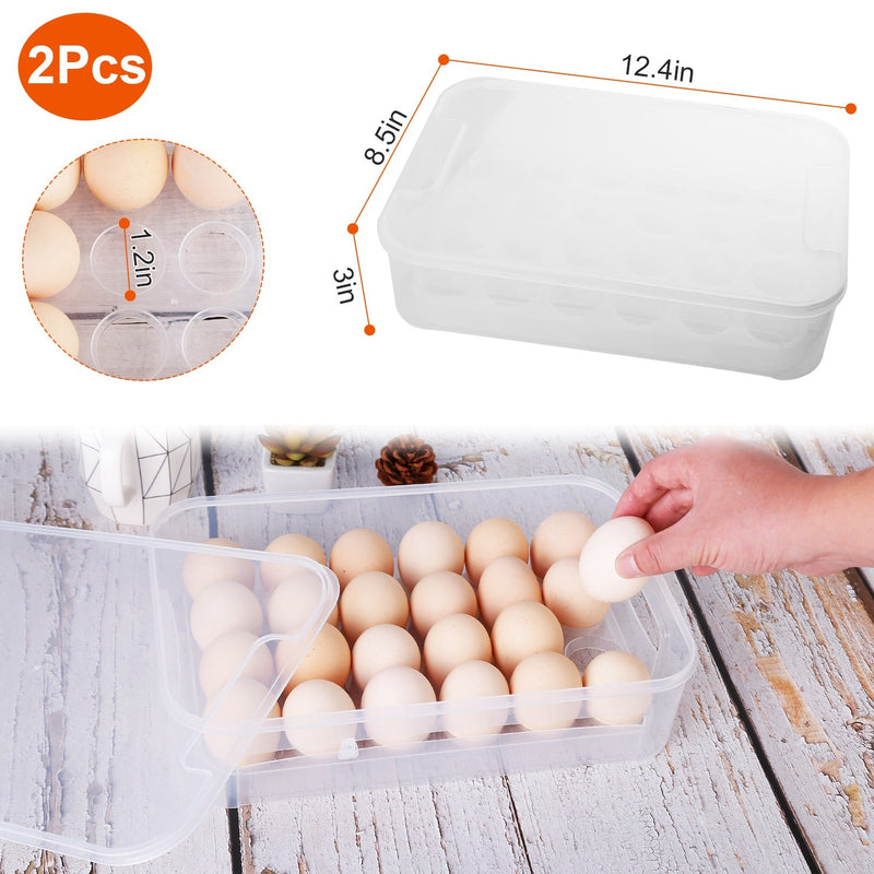2-Piece: Plastic Egg Holder Stackable Egg Storage Box Kitchen Storage - DailySale