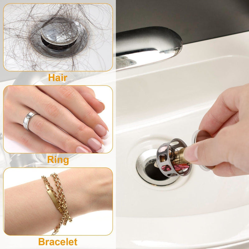 2-Piece: Pop Up Sink Drain Plugs Home Improvement - DailySale