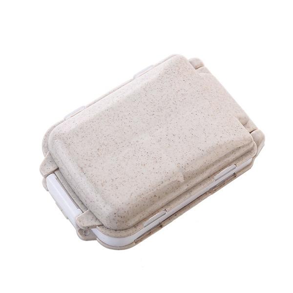 2-Piece: Portable Plastic Pill Box Wellness Beige - DailySale