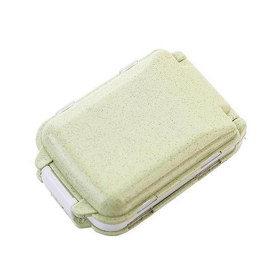 2-Piece: Portable Plastic Pill Box Wellness Green - DailySale