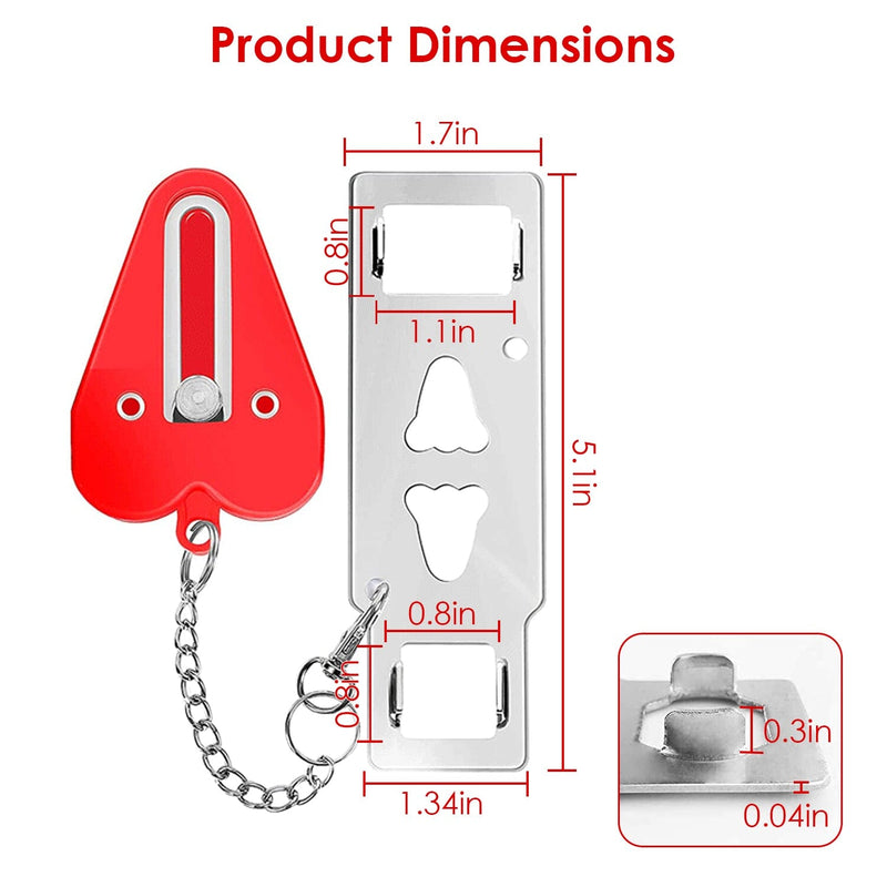2-Piece: Portable Travel Door Lock Home Hotel Apartment Security Lock Everything Else - DailySale