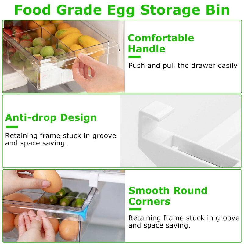 2-Piece: Refrigerator Egg Drawer 36 Egg Capacity Snap On Hanging Storage Tray Kitchen Storage - DailySale