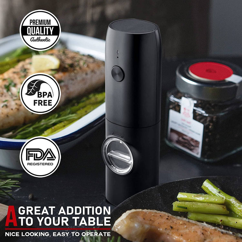 2-Piece Set: Electric Salt and Pepper Grinder with Charging Base Kitchen Tools & Gadgets - DailySale