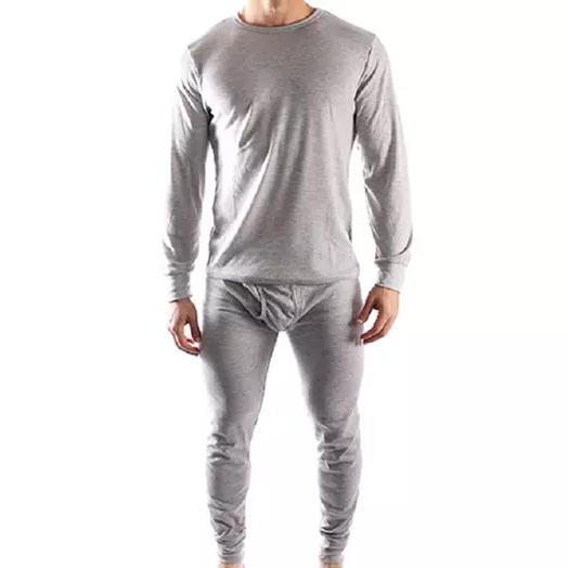 2-Piece Set: Men's Thermal Long Johns Underwear Men's Clothing Heather Gray S - DailySale