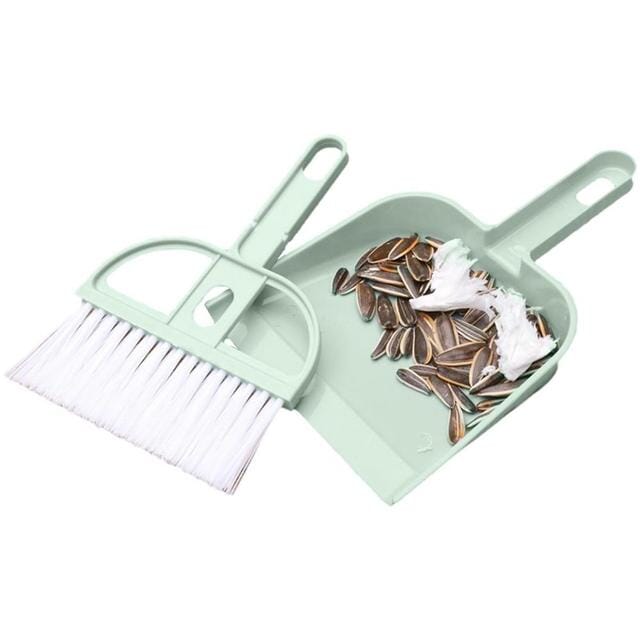2-Piece Set: Mini Cleaning Dustpan And Brush Set Pet Supplies Green - DailySale