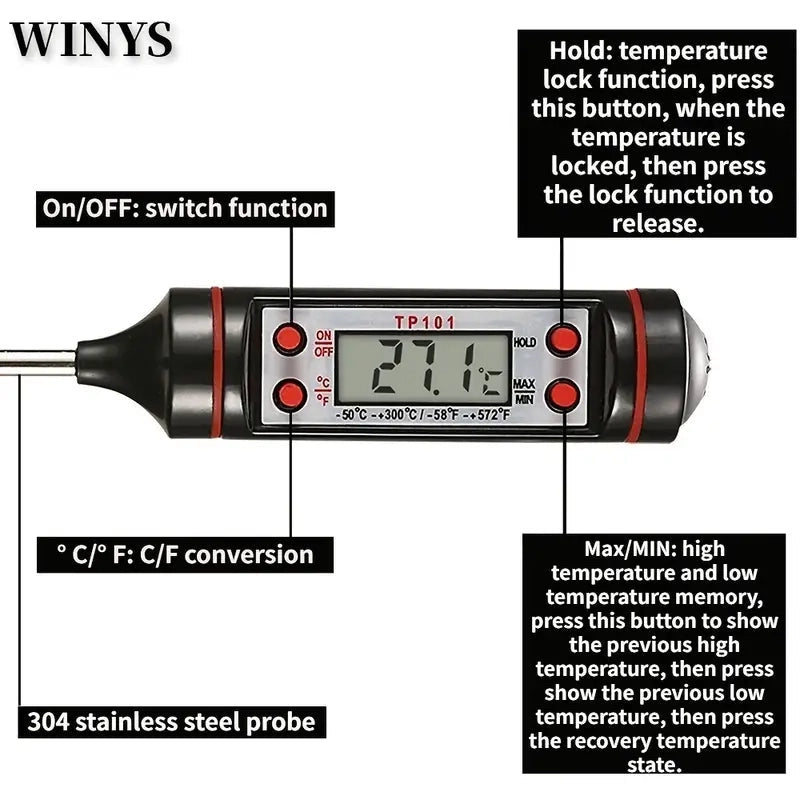 2-Piece Set: Multi-functional Thermometer Pen with High Accuracy and Instant Read Kitchen Tools & Gadgets - DailySale