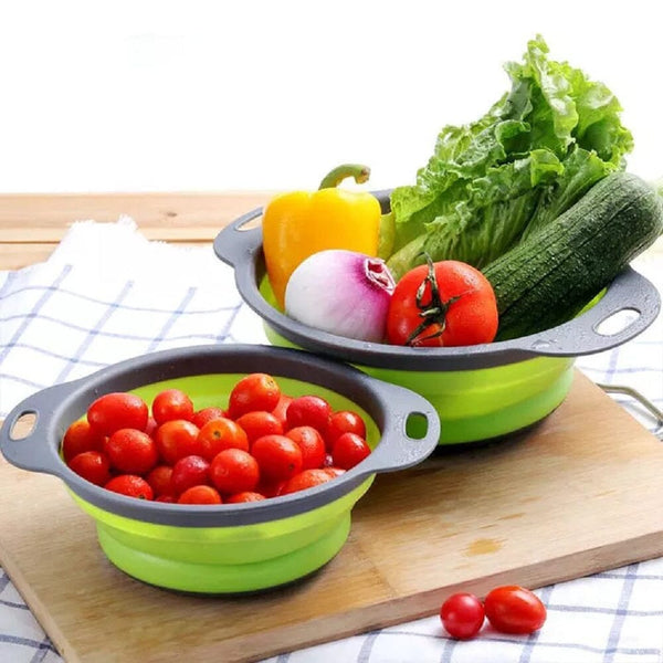 2 Pieces/Set Collapsible Foldable Fruit Vegetable Washing Basket